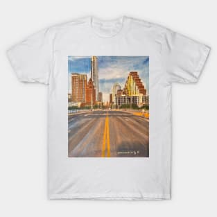 Congress Bridge to Downtown Austin T-Shirt